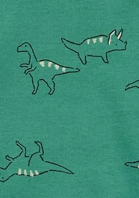 Baby Boys 3 Piece Dinosaur Printed Bodysuit and Pants Set