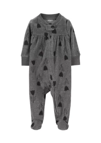Baby Girls Printed Footie Pajamas