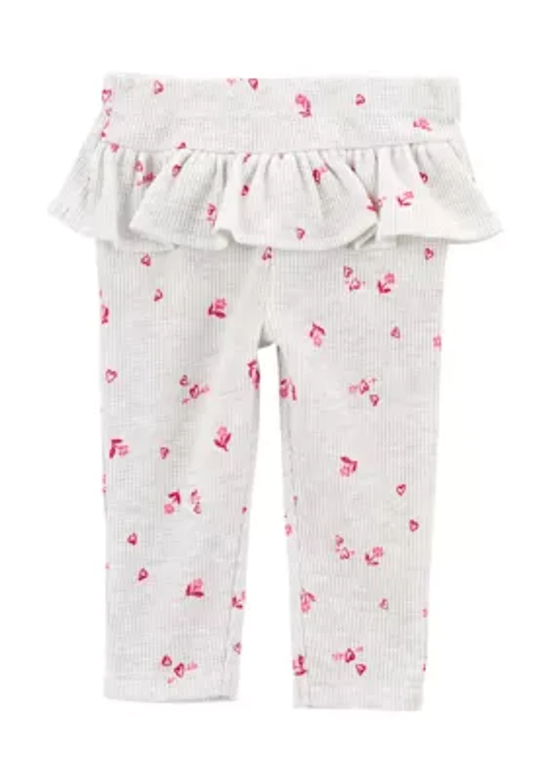 Baby Girls Valentine's Printed Bodysuit and Tutu Leggings Set