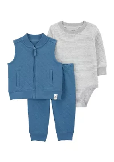 Baby Boys 3 Piece Vest Set