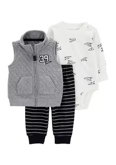 Baby Boys 3 Piece Vest Set
