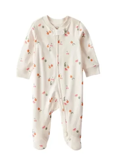 Baby Girls Fruit Printed Footie Pajamas