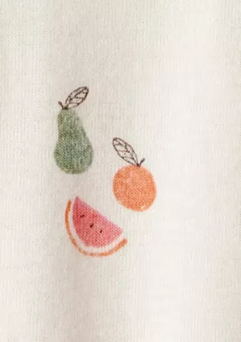 Baby Girls Fruit Printed Footie Pajamas