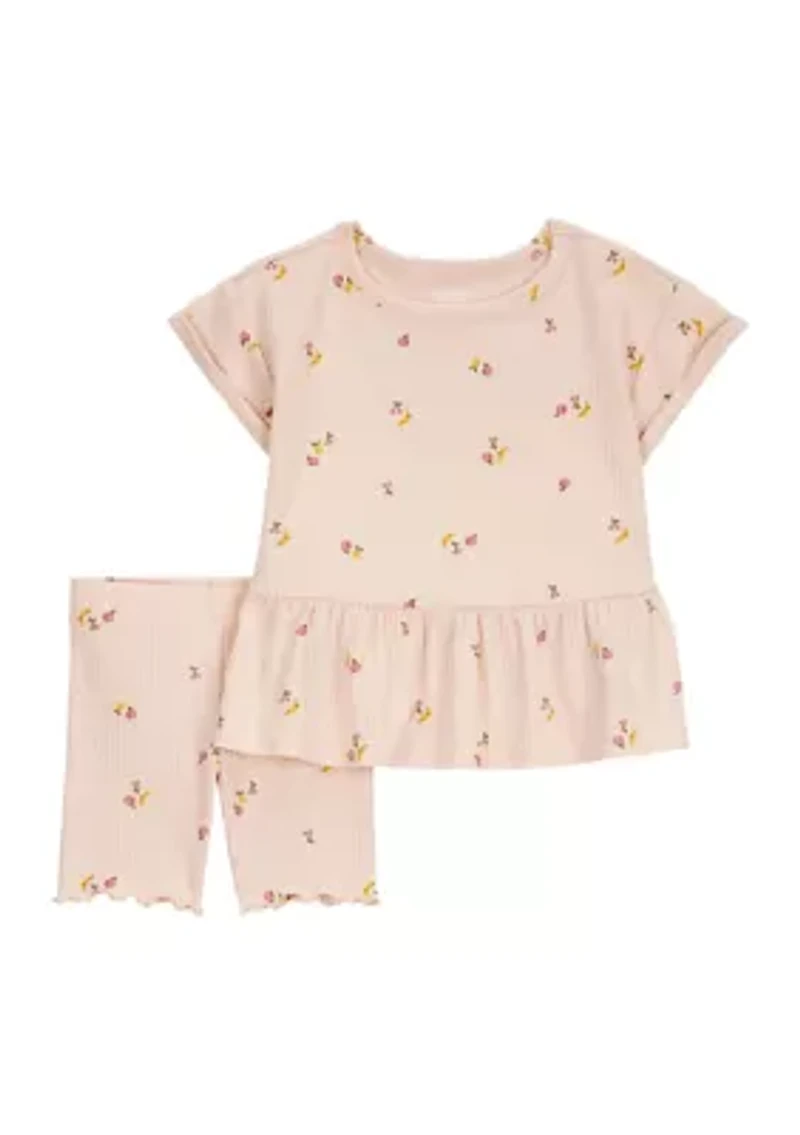 Baby Girls Printed Top and Shorts Set