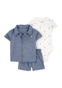 Baby Boys Bodysuit and Shirt Set
