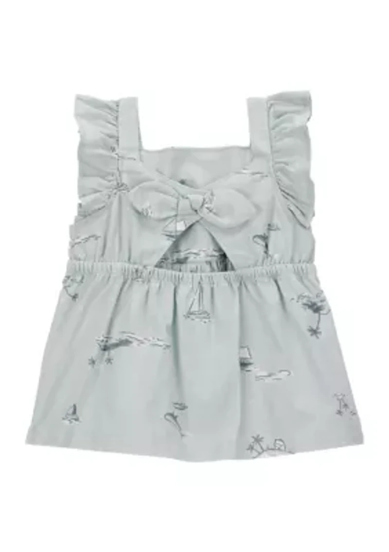 Baby Girls Printed Tank Top and Shorts Set