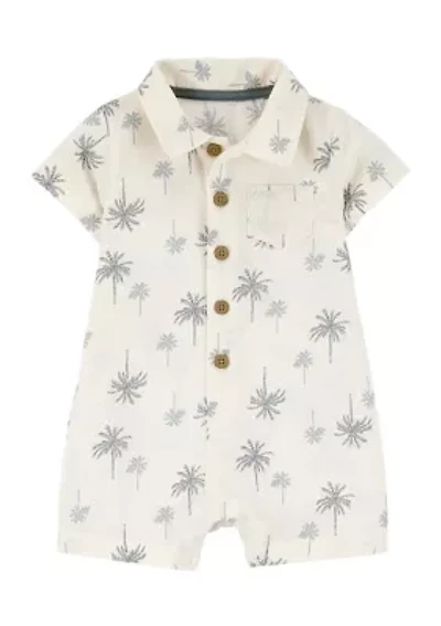 Baby Boys Printed Polo Romper