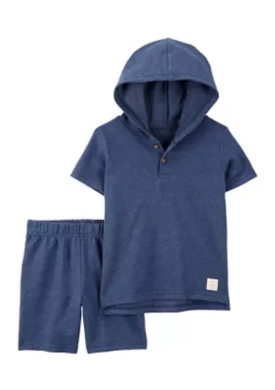 Baby Boys Hooded Shirt and Shorts Set
