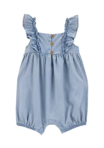 Baby Girls Flutter Sleeve Romper