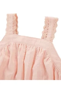 Baby Girls Square Neck Top and Shorts Set with Headwrap