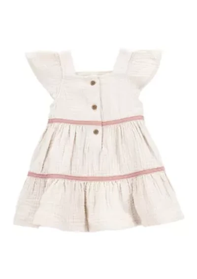Baby Girls Flutter Sleeve Ruffle Dress