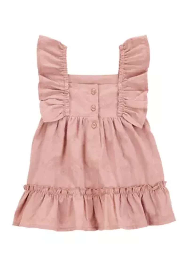 Baby Girls Flutter Sleeve Ruffle Dress