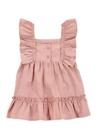 Baby Girls Flutter Sleeve Ruffle Dress