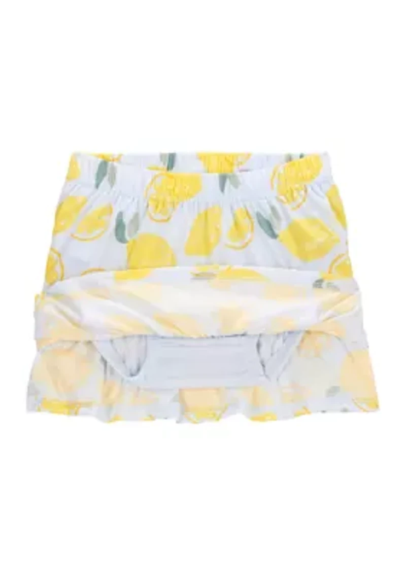 Baby Girls Lemon Printed Top and Skort Set