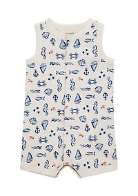 Baby Boys Sea Printed Romper