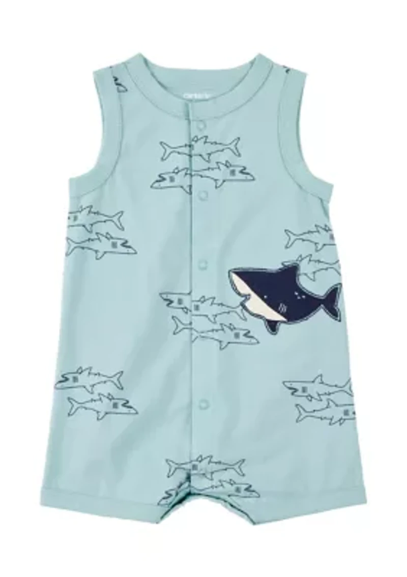 Baby Boys Shark Printed Romper