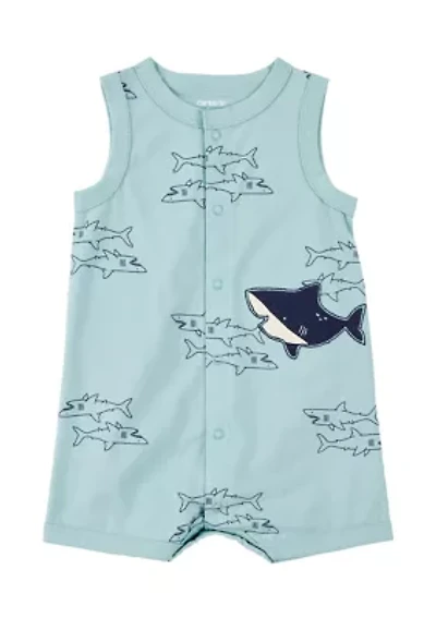Baby Boys Shark Printed Romper