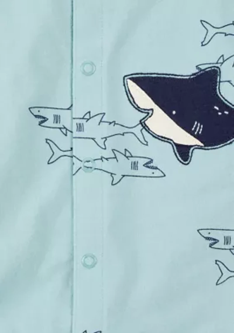 Baby Boys Shark Printed Romper