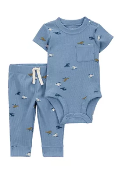 Baby Boys Printed Bodysuit and Pants Set