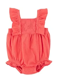 Baby Girls Flutter Sleeve One Piece Romper