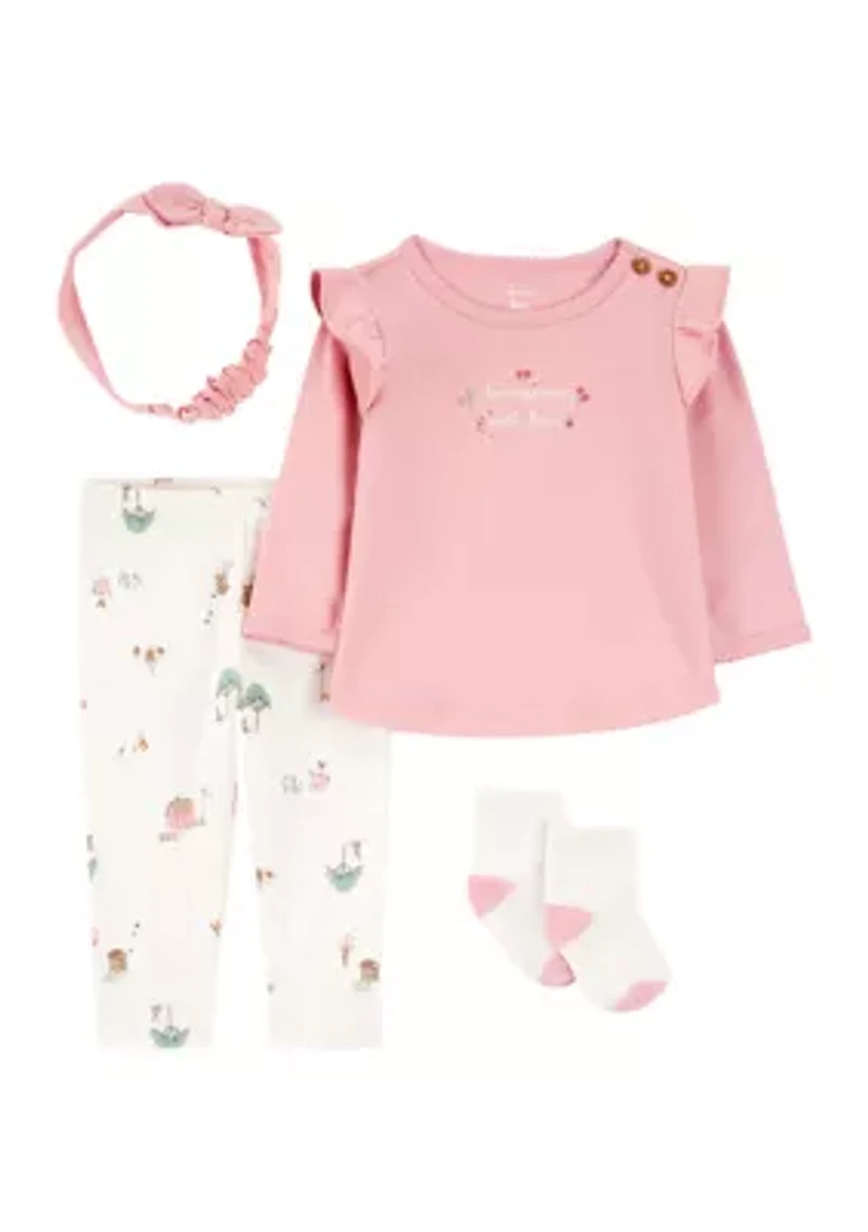 Baby Girls 4-Piece Legging Set