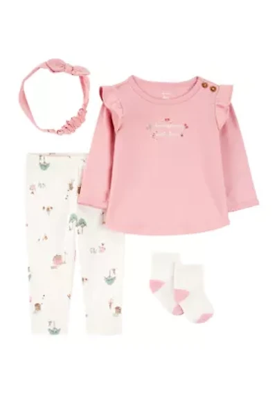 Baby Girls 4-Piece Legging Set