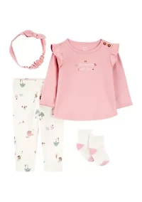 Baby Girls 4-Piece Legging Set