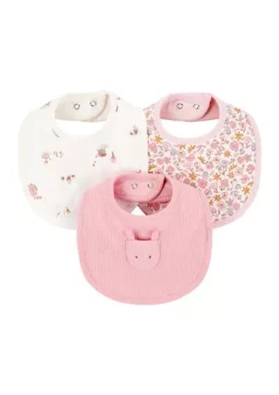 Baby Girls Bibs - 3 Pack