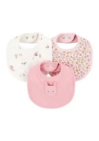 Baby Girls Bibs - 3 Pack