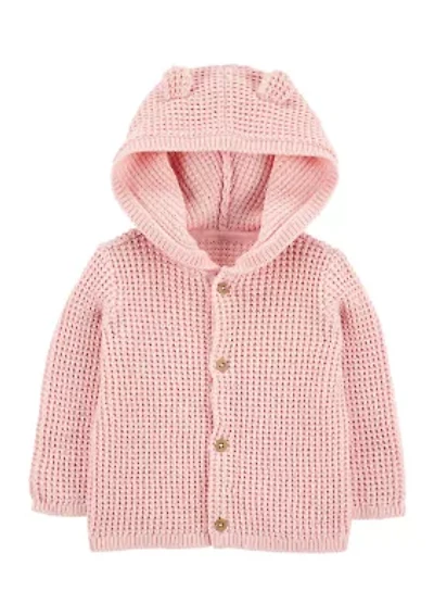 Baby Girls Button Front Cardigan
