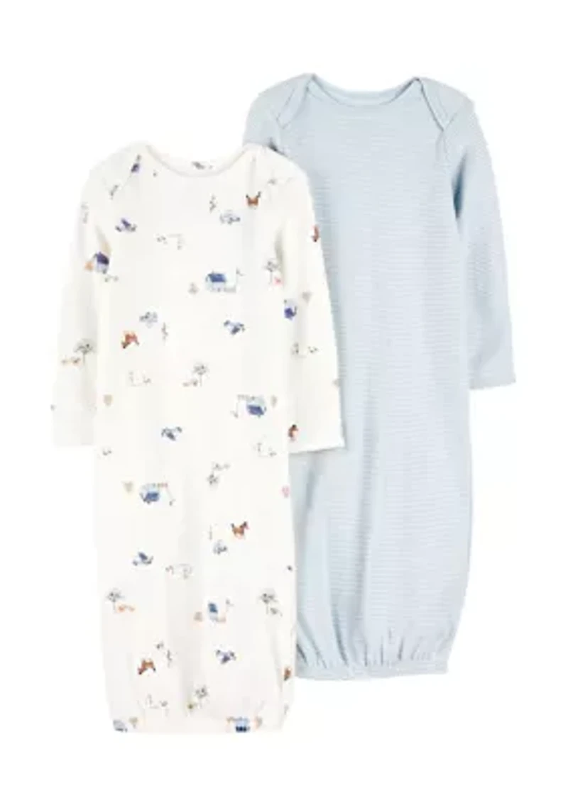 Baby Boys Printed Nightgown - 2 Pack