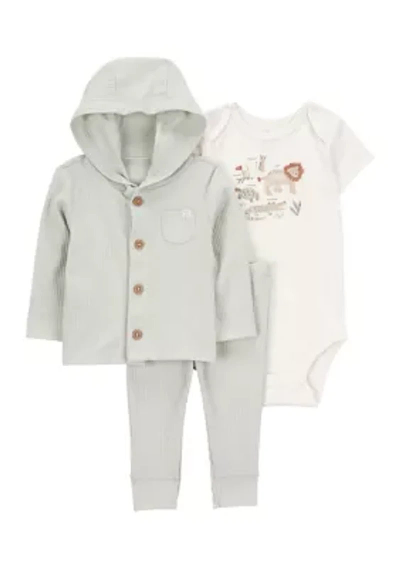 Baby Boys Three Piece Cardigan Set
