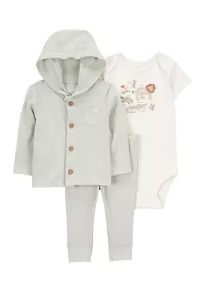 Baby Boys Three Piece Cardigan Set