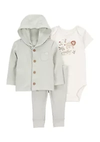 Baby Boys Three Piece Cardigan Set