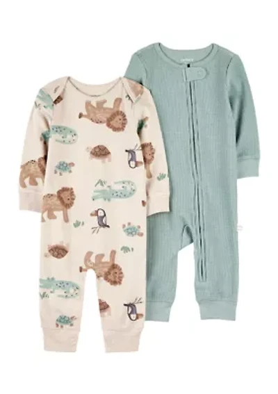Baby Boys Set of Printed Jumpsuits