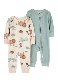 Baby Boys Set of Printed Jumpsuits