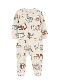 Baby Boys Truck One Piece Pajama