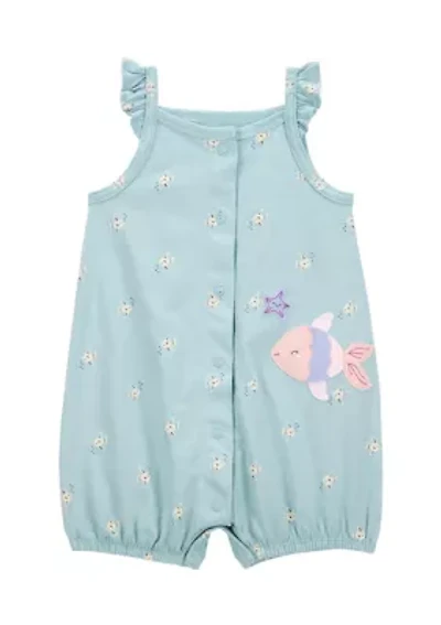 Baby Girls Fish Printed Romper