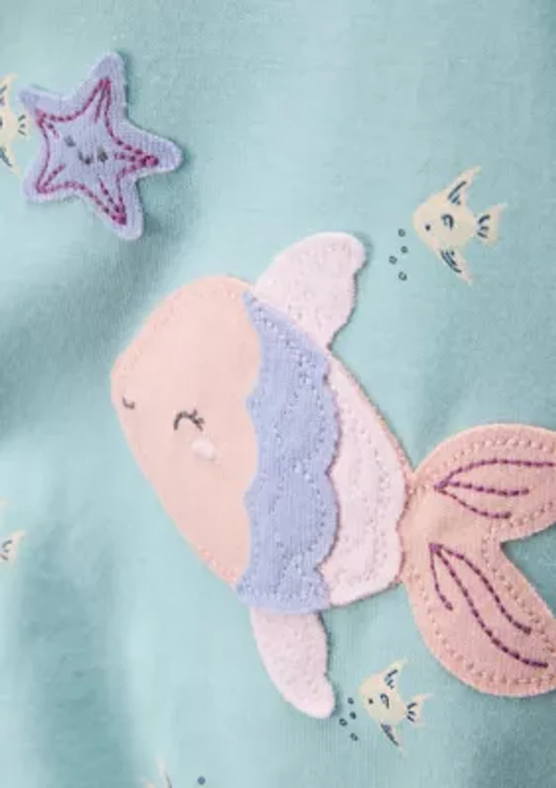 Baby Girls Fish Printed Romper