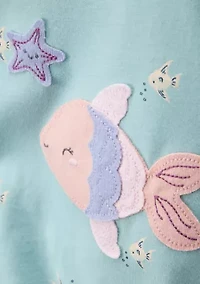 Baby Girls Fish Printed Romper