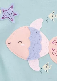 Baby Girls Fish Printed Romper