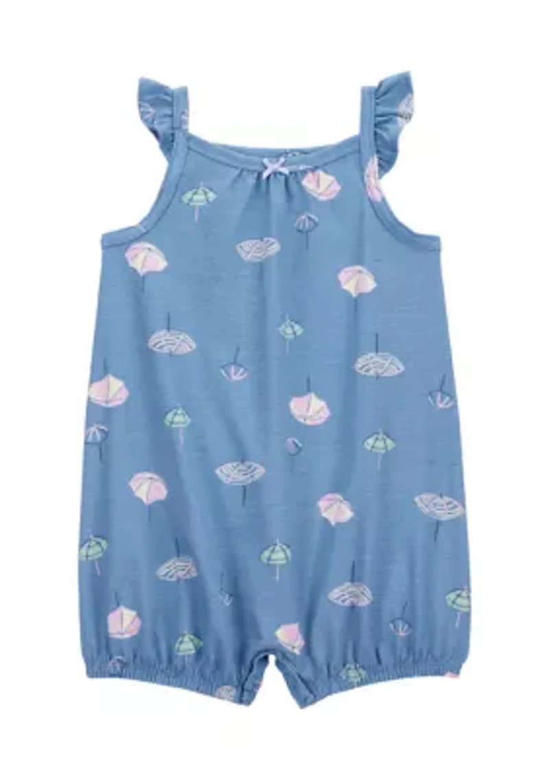 Baby Girls Umbrella Printed Romper