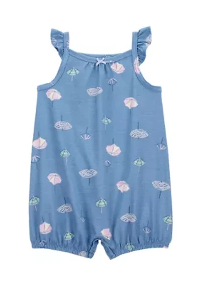 Baby Girls Umbrella Printed Romper
