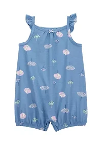 Baby Girls Umbrella Printed Romper