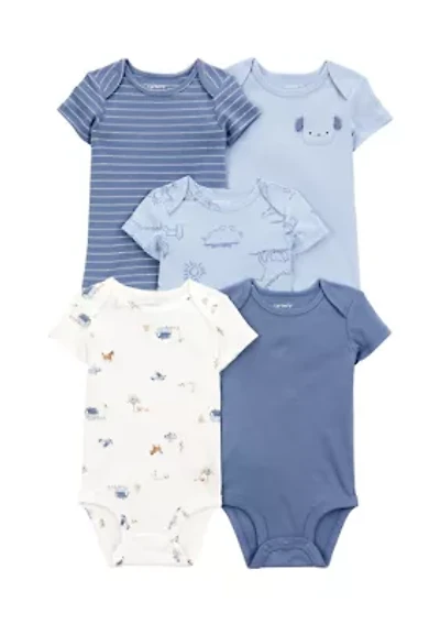 Baby Boys Short Sleeve Bodysuit - 5 Pack