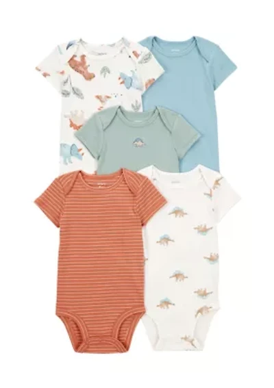 Baby Boys Short Sleeve Bodysuits - 5 Pack