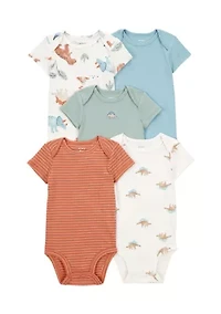 Baby Boys Short Sleeve Bodysuits - 5 Pack