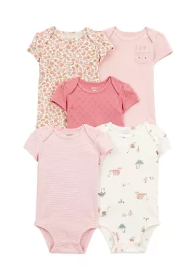 Baby Girls Short Sleeve Bodysuits