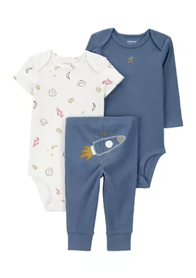Baby Boys 3 Piece Bodysuit Set