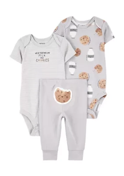 Baby 3 Piece Cookie Bodysuit Set
